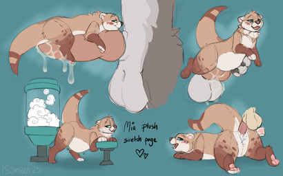 abdominal_bulge big_knot big_penis blue_eyes blush bodily_fluids cum cum_inside deep_penetration extreme_size_difference female feral fleshlight_position genital_fluids genitals huge_knot huge_penis inflation knot large_penetration living_condom male male/female penetration penis plushie plushophilia size_difference stretched_vagina tan_body thick_knot thick_penis tight_fit symrea mia_(maxaction) animate_inanimate living_plushie mammal mustelid otter 16:10 sketch sketch_page widescreen