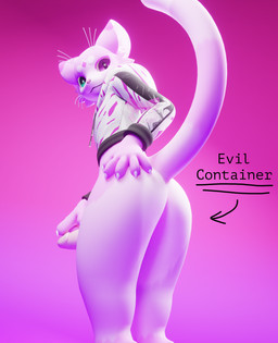 anthro arrow_pointing_to_butt barely_visible_genitalia barely_visible_penis bottomless butt cheek_tuft claws clothed clothing directional_arrow facial_tuft fur genitals glans hand_on_butt heterochromia hoodie hoodie_only humanoid_genitalia humanoid_penis looking_at_viewer looking_back looking_down male markings penis pink_background pink_body pink_fur pink_glans pink_penis raised_tail simple_background smile solo tail tail_markings text topwear topwear_only tuft whiskers luramoth evil_container felura domestic_cat felid feline felis mammal mayu_(azuki) 3d_(artwork) absurd_res blender_(artwork) blender_cycles_(artwork) digital_media_(artwork) english_text hi_res meme nonbinary_(lore)