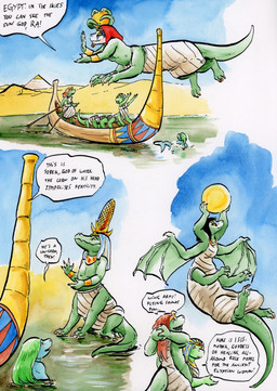 10_legs 3_toes 4_arms 4_fingers 8_limbs alternate_form alternate_universe anthro apode armcuff arms_bent auburn_hair barefoot big_hands biped black_hair blonde_hair blue_body blue_hair blue_sky boat bodypaint bottomwear claws clothed clothing day desert dialogue digitigrade dot_eyes dunes earless face_paint feet female fingers flippers floating flukes furgonomic_bottomwear furgonomics gesture green_body green_hair group hair hand_gesture head_accessory headdress headgear headwear highlights_(coloring) holding_object imagination imagining in_boat jewelry kilt legless levitating long_body long_hair looking_back looking_up lying male membrane_(anatomy) membranous_wings multi_arm multi_leg multi_limb necklace on_back onesie open_mouth orange_eyes orb outside paddle partially_submerged pecs plantigrade pyramid quadruped raised_arms raised_hand river sharp_teeth short_tail simple_background simple_eyes sitting size_difference sky smile snout solar_barque speech_bubble split_form sprawling_gait standing straight_hair tail tan_clothing tapering_tail teeth text thick_tail toes topless topwear vehicle water watercraft white_background white_hair wig wing_claws wings yellow_eyes cervelet egyptian_mythology middle_eastern_mythology mythology aqua_(growing_troubles) isis_(egyptian_mythology) liz_(growing_troubles) nia_(growing_troubles) ra_(egyptian_mythology) sobek_(egyptian_mythology) aquatic crocodile crocodilian deity lizard lizard_taur long_taur merfolk reptile reptile_taur scalie scalie_taur taur 2021 comic english_text handwritten_text multiple_scenes painting_(artwork) shaded signature traditional_media_(artwork) traditional_painting_(artwork) traditional_watercolor_(artwork) watercolor_(artwork) sibling_(lore)