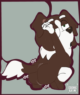 anthro bedroom_eyes breasts butt crouching female looking_at_viewer looking_back motion_lines narrowed_eyes on_model onomatopoeia seductive slightly_chubby slightly_chubby_female solo sound_effects text twerking crouchingli0n bluey_(series) mackenzie's_mum_(bluey) border_collie canid canine canis collie domestic_dog herding_dog mammal pastoral_dog sheepdog hi_res