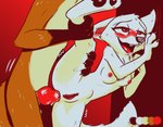 abdominal_bulge ahegao anal anal_penetration animal_genitalia animal_penis anthro anthro_on_anthro anthro_penetrated anthro_penetrating anthro_penetrating_anthro blush bodily_fluids breasts canine_genitalia canine_penis color_swatch drooling duo erection female female_penetrated genitals gloves_(marking) knot looking_pleasured male male/female male_penetrating male_penetrating_female markings nipples nude open_mouth pawpads penetration penile penile_penetration penis penis_in_ass pussy saliva sex small_breasts theblueberrycarrots disney zootopia nick_wilde skye_(zootopia) arctic_fox canid canine fox mammal red_fox true_fox 2020 restricted_palette