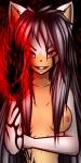 anthro breasts dark_magic female fur hair long_hair looking_at_viewer magic_user nipples nude power red_eyes smile solo tattoo teeth white_body white_fur white_hair blakethehedgehog16 akira_nakamura felid mammal 1:2 2018 digital_media_(artwork) hi_res