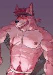 abs anthro biceps duo facial_hair fur hair male muscular muscular_male nipples pecs sadonghao canid canine canis mammal wolf 2019 digital_media_(artwork) hi_res