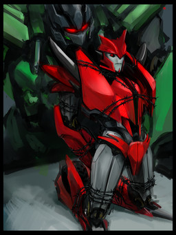 barbed_wire bdsm black_border bondage border bound decepticon duo green_body kneeling looking_at_viewer machine male not_furry open_mouth red_body red_eyes simple_background size_difference standing teeth vehicle wheel mamonna hasbro takara_tomy transformers transformers:_prime transformers_aligned_continuity knock_out_(transformer) scrapper_(transformer) cybertronian humanoid living_machine robot 2015 3:4 digital_drawing_(artwork) digital_media_(artwork) hi_res