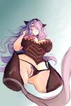 breasts clothed clothing clothing_aside exposed_breasts female genitals looking_down nipples panties panties_aside pubes pussy solo underwear underwear_aside wide_hips akirascrolls fire_emblem fire_emblem_fates nintendo camilla_(fire_emblem) animal_humanoid humanoid mammal mammal_humanoid colored_sketch hi_res sketch