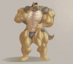 5_fingers 5_toes abs anthro barefoot biceps big_biceps big_muscles biped black_clothing black_nose bow_(feature) bow_tie brown_background brown_body brown_fur clothed clothing feet fingers fluffy fluffy_tail fur green_eyes head_tuft huge_muscles humanoid_feet humanoid_hands hyper hyper_muscles male manly muscular muscular_anthro muscular_male navel pecs plantigrade serratus shadow shirt_cuffs simple_background smile solo tail tan_body tan_fur teeth thong toes topless tuft underwear signirsol chippendales jason_steiner canid canine canis domestic_dog german_shepherd herding_dog mammal pastoral_dog 2016 digital_media_(artwork) full-length_portrait portrait