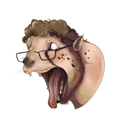 black_nose black_spots bodily_fluids brown_hair curly_hair eyewear fangs glasses hair light_body light_skin mid_transformation open_mouth pupils rectangular_glasses saliva saliva_string simple_background small_pupils solo spots teeth three-quarter_view transformation whiskers white_background aj75398 cheetah felid feline mammal 1:1 absurd_res headshot_portrait hi_res portrait