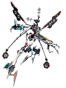 3_fingers ambiguous_gender antennae_(anatomy) big_hands cable fingers floating glistening glistening_body glowing looking_at_viewer machine mechanical_wings metallic_body not_furry pelvis purple_eyes red_eyes rib_cage ribs simple_background skeletal solo speaker spine white_background deino_(artist) deino_(modeler) zincum_(deino) humanoid robot robot_humanoid 2016 3:4 3d_(artwork) autodesk_3ds_max_(artwork) cel_shading digital_media_(artwork) full-length_portrait hi_res portrait shaded female_(lore)