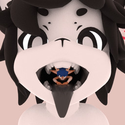 anthro black_hair black_tongue duo extreme_size_difference fur hair macro male male/male micro multicolored_body multicolored_fur open_mouth oral_vore size_difference tongue tongue_out vore white_body kris-kawaii x_(kris-kawaii) deer lagomorph leporid mammal rabbit 1:1 3d_(artwork) 3d_animation animated animated_gif digital_media_(artwork) low_res short_playtime