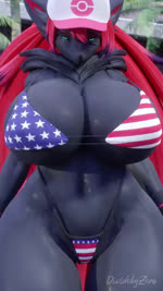 american_flag american_flag_bikini anthro bedroom_eyes big_breasts bikini black_body black_fur blue_eyes bouncing bouncing_breasts breasts clothed clothing curvy_figure eyes_closed female flag flag_bikini flag_clothing flag_print flag_swimwear front_view fur hair half-closed_eyes hat headgear headwear huge_breasts huge_thighs looking_at_viewer multicolored_hair narrowed_eyes print_bikini print_clothing print_swimwear red_hair seductive shaking_breasts solo swimwear thick_thighs two-piece_swimsuit two_tone_hair united_states_of_america voluptuous wide_hips bom39 dividebyezer0 nintendo pokemon zoroark_(bom39) generation_5_pokemon pokemon_(species) zoroark 3d_(artwork) 3d_animation 9:16 animated digital_media_(artwork) no_sound short_playtime webm