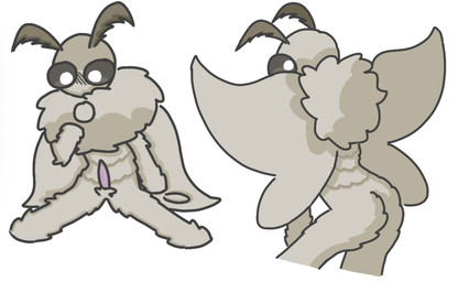 antennae_(anatomy) anthro biped black_eyes black_sclera blush blush_lines butt erection fluffy fur genitals insect_wings lepidopteran_wings male multiple_poses nude_anthro penis pose presenting presenting_hindquarters sitting solo spread_wings standing tan_body tan_fur tapering_penis wings nobuddy fluff_(nobuddy) arthropod insect lepidopteran moth hi_res