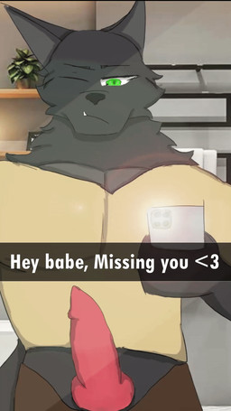 animal_genitalia animal_penis anthro bathroom big_penis bottomwear breathing camera canine_genitalia canine_penis clothing dominant erection fluffy genitals green_eyes gym hair knot male mirror mirror_reflection muscular pants penis reflection serious_face sexting shirt solo tall teeth text texting topwear soapy07 snapchat kuro_(soapy07) canid canine canis mammal wolf animated hi_res