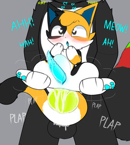 abdominal_bulge anal anal_penetration animal_genitalia animal_penis anthro anthro_on_feral balls bestiality big_penis blue_penis bodily_fluids canine_genitalia canine_penis carrying_another carrying_partner dominant duo feline_genitalia feline_penis feral genital_slit genitals green_penis heart_symbol holding_partner knot knotted_penis larger_dom larger_male long_tail looking_pleasured machine male male/male male_penetrated male_penetrating male_penetrating_male moan multicolored_body narrowed_eyes pawpads paws penetration penile penile_penetration penile_spines penis penis_in_ass sex sheath simple_background size_difference smaller_male smaller_penetrated tail tail_around_penis tail_fetish tail_play tapering_penis throbbing throbbing_penis hikiwi pappy_(hikiwi) calico_cat canid canine canis domestic_cat domestic_dog felid feline felis mammal robot colored digital_media_(artwork) hi_res