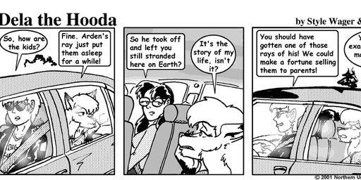 anthro car clothed clothed_female clothed_male clothing dialogue dipstick_ears ear_markings ears_back eyewear female fur glasses group hair jacket looking_back male multicolored_ears open_clothing open_jacket open_topwear pivoted_ears sunglasses text topwear trio vehicle style_wager dela_the_hooda dela_aldershaw jake_mcross sue_chan_(dela_the_hooda) canid canine fox hooda human mammal comic english_text greyscale monochrome