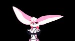 anthro big_ears breasts eyebrows female fur hair huge_ears pink_body pink_fur red_eyebrows red_eyes red_hair solo white_body white_fur white_hair foxy-64 vtuber foxy_(foxyfursure) canid canine fox mammal animated short_playtime