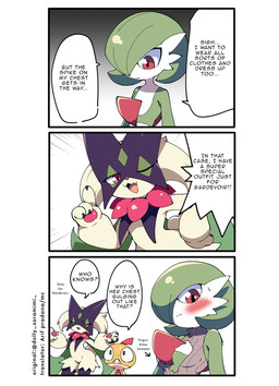 3_panel_comic ambiguous_anthro ambiguous_gender anthro bodily_fluids breasts cape chest_spike claws clothing embarrassed fangs female female_humanoid fur gesture green_body green_fur green_hair group hair handpaw leg_tuft mask one_eye_closed paws pseudo_clothing pupils red_eyes shrug slit_pupils small_breasts small_waist spikes spikes_(anatomy) sweat sweatdrop sweater talking_to_another teeth text thigh_tuft topwear trio tuft virgin_killer_sweater white_body wink yellow_body dolly_soramimi third-party_edit meme_clothing nintendo pokemon gardevoir generation_3_pokemon generation_5_pokemon generation_9_pokemon humanoid meowscarada pokemon_(species) scraggy 2026 comic digital_drawing_(artwork) digital_media_(artwork) english_text hard_translated hi_res meme translated translation_edit