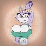 abs anthro athletic athletic_female biceps big_breasts bra breasts cleavage cleavage_overflow clothed clothing confusion eyebrows female front_view hand_behind_head huge_breasts looking_at_viewer muscular muscular_female raised_eyebrow solo sports_bra standing underwear deepseaanemone sega sonic_the_hedgehog_(series) blaze_the_cat domestic_cat felid feline felis mammal 1:1 2025 absurd_res digital_media_(artwork) hi_res huge_filesize