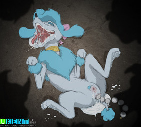 accessory after_sex anal anal_beads anal_beads_in_ass anal_penetration anatomically_correct anatomically_correct_genitalia anatomically_correct_vulva animal_genitalia animal_vulva blue_body blue_fur bodily_fluids bow_(feature) bow_accessory bow_ribbon canine_genitalia canine_vulva centered_hair_bow cum cum_in_mouth cum_in_vagina cum_inside cum_pool female feral feral_penetrated fur genital_fluids genitals hair_accessory hair_bow hair_ribbon leaking_cum lying object_in_ass on_back open_mouth penetration pubes ribbons sex_toy sex_toy_in_ass sex_toy_insertion shadow solo tongue tongue_out vulva ukent disney oliver_and_company georgette_(disney) canid canine canis domestic_dog mammal poodle 2015 full-length_portrait portrait