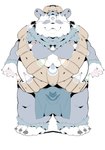 anthro asian_clothing belly black_nose blue_clothing blue_fundoshi blue_underwear clothing east_asian_clothing fundoshi japanese_clothing kemono male moobs overweight overweight_male paws solo underwear white_body sigenoya takotyutyu bear giant_panda mammal 2022 absurd_res hi_res