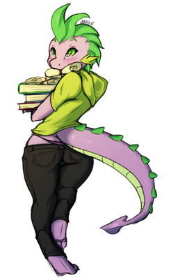 aged_up anthro anthrofied big_butt blush book bottomwear butt clothed clothing digitigrade femboy holding_book holding_object hoodie male panties pants rear_view scroll simple_background solo stack tail topwear underwear wide_hipped_anthro wide_hipped_male wide_hips avante92 friendship_is_magic hasbro my_little_pony mythology spike_(mlp) dragon mythological_creature mythological_scalie scalie hi_res