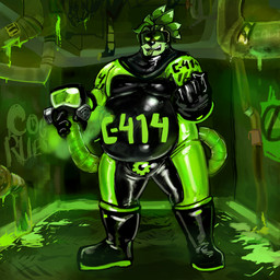 anthro biped bodysuit bulge clothing dominant dominant_male drone fart fart_cloud fart_fetish gas_mask gloves handwear latex latex_clothing latex_gloves latex_handwear male male_anthro mask overweight pipe rubber_boots sewer sharp_teeth skinsuit slime smelly solo teeth text tight_clothing tongue tongue_out visor ricotheorc gear_corp bear mammal 1:1 2025 english_text hi_res