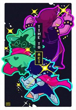 ambiguous_gender ambiguous_human armor blush clothing eyewear female fur gesture glasses group hair hand_gesture hat headgear headwear long_hair male pointing pose scarf text evercelle deltarune undertale_(series) kris_dreemurr ralsei susie_(deltarune) bovid caprine darkner goat human lightner mammal reptile scalie 2018 digital_media_(artwork) english_text hi_res