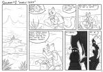 anthro backpack caught comic crystal desert dialogue digital_drawing_(artwork) digital_media_(artwork) domestic_cat duo english_text faceless_character faceless_male felid feline felis gamma_(james_howard) gem greyscale james_howard male mammal martin_(james_howard) monochrome size_difference surprise tail text thief