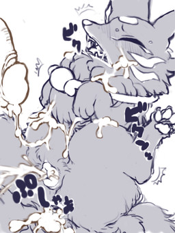 after_anal after_vaginal animal_genitalia animal_vulva bestiality blush blush_lines bodily_fluids cheek_tuft chest_tuft circumcised cum cum_in_ass cum_in_vagina cum_inside cum_on_belly cum_on_body cum_on_face cum_on_leg cum_spurt disembodied_penis eyes_closed facial_tuft fangs feet female female_feral feral fur fur_tuft genital_fluids genitals glans group hindpaw human_on_feral humanoid_genitalia humanoid_penis interspecies male male/female male_human onomatopoeia open_mouth paws penis quadruped saliva sharp_teeth simple_background sound_effects teeth text three-quarter_view tongue_showing trio tuft vulva white_background diru canid canine fox human mammal 2020 3:4 digital_drawing_(artwork) digital_media_(artwork) hi_res japanese_text monochrome