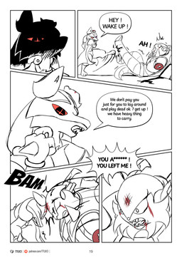 angry anthro armor blood bodily_fluids clothing dialogue gear gore male text ttux3 nintendo pokemon pokemon_khronull roman_(ttux3) chesnaught generation_6_pokemon pokemon_(species) absurd_res comic english_text hi_res