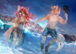 amber_eyes anthro apprehensive barefoot beach black_nose breasts cleavage clothed clothing comforting curvy_figure duo eye_contact eyewear feet female fur glasses hair hand_holding looking_at_another looking_at_partner male male/female navel nervous night partially_submerged red_hair romantic romantic_couple sarong seaside shirt sky smile star starry_sky swimming_trunks swimwear tan_body tan_fur tied_shirt topless topless_male topwear water wave whiskers moonabel the_depths marie-claire sly_asakura canid canine fennec_fox fox mammal true_fox 2020 digital_media_(artwork)