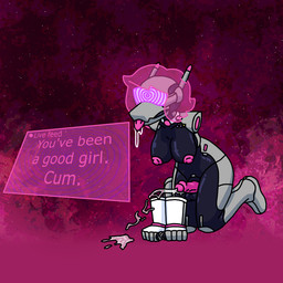 abstract_background all_fours antennae_(anatomy) blep bodily_fluids cum cum_on_command drooling electronics female genital_fluids genitals gynomorph hair holographic_display holographic_hair hypnosis hypnotic_screen hypnotic_visor intersex machine mind_control nipples penis pink_hair pink_nipples pink_penis saliva sex_robot solo tongue tongue_out usb magik_woman merulene_(magik_woman) android robot 1:1
