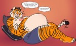 anthro belly big_belly huge_belly male moobs muscular muscular_male navel nipples pink_nipples pregnant pregnant_anthro pregnant_male reclining solo tail tail_motion tailwag galacticgoodie troy_(galacticgoodie) felid mammal pantherine tiger hi_res trans_(lore) trans_man_(lore)