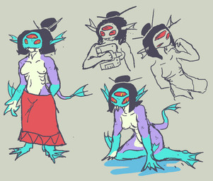 anthro blue_body countershade_torso countershading female gills matter_manipulator multi_eye solo water wet woodhouse3d chucklefish starbound aquatic fish humanoid hylotl