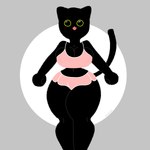 anthro big_breasts black_body black_fur blep bottomwear breasts cleavage cleavage_overflow clothed clothing dolphin_shorts female fur fuzzy looking_at_viewer nipple_outline shirt shorts solo tank_top thick_thighs tongue tongue_out topwear aarqon felid feline mammal 1:1 hi_res