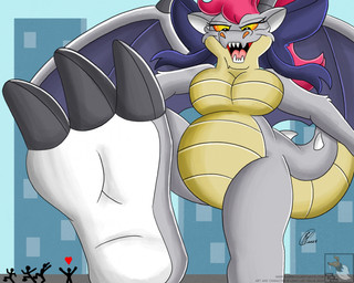 anthro biped city cityscape feet female female_anthro macro macro_anthro macro_female size_difference size_transformation solo transformation lightluxcollie mythology faye_(lightluxcollie) canid canine canis dragon mammal mythological_creature mythological_scalie scalie wolf hi_res