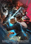 anthro balls_of_steel blue_lightsaber clothing epicats graflex group hair humor jacket lightsaber long_hair male melee_weapon poster robe sword tail text topwear weapon alectorfencer star_wars felid lion mammal pantherine tiger 2012 english_text hi_res