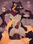 abdominal_bulge abs ahegao anal anal_penetration animal_genitalia animal_penis ankle_grab anthro big_penis black_eyes bodily_fluids countershading duo equine_genitalia equine_penis eye_roll first_person_view fur genital_fluids genitals grabbing_sheets huge_abdominal_bulge huge_penis inner_ear_fluff leaking_precum leg_grab long_nails looking_pleasured lying male male/male muscular on_back orange_sclera penetration penis precum profanity purple_body purple_fur saliva text tongue tongue_out tuft vein veiny_penis yellow_body yellow_fur selfdestructking canid canine fox mammal sergal absurd_res english_text hi_res