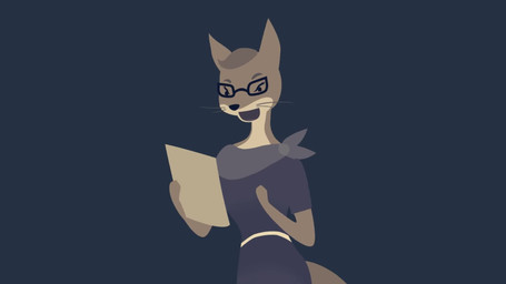 anthro australian black_nose blue_clothing blue_dress brown_hair ceiling_lamp clothing commercial dark_room dot_eyes dress eyelashes eyewear female footwear fur furniture_lamp glasses hair hand_on_hip high_heels holding_eyewear holding_glasses holding_object holding_paper lamp lamp_shade light_bulb logo mascot multicolored_body multicolored_fur orange_body orange_fur paper phone_number pose prehensile_tail reading reading_paper scarf shoes simple_eyes solo tail text whiskers white_body white_fur cameron_gough amy_felman_(va) dirty_puppet foxie_group_pty_ltd foxie_(foxie_group_pty_ltd) canid canine canis fox mammal red_fox true_fox 16:9 2013 2d_animation animated digital_media_(artwork) hi_res long_playtime official_art sound url video widescreen