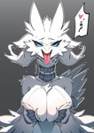 4_fingers ahegao anthro big_breasts blue_eyes blue_sclera blush breast_squish breasts female fingers front_view fur holding_breast looking_pleasured nude nude_anthro nude_female simple_background solo squish white_body white_fur wide_hips lolobot nintendo pokemon generation_5_pokemon legendary_pokemon pokemon_(species) reshiram 2025 digital_media_(artwork) hi_res