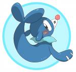 ambiguous_gender blue_body blush feral looking_back smile solo doneru nintendo pokemon generation_7_pokemon mammal marine pinniped pokemon_(species) popplio 2016