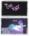 bed dialogue duo female feral furniture hair hair_over_eyes horn wet_hair witchtaunter friendship_is_magic hasbro my_little_pony mythology bonbon_(mlp) lyra_heartstrings_(mlp) equid equine mammal mythological_creature mythological_equine unicorn 2023 comic hi_res