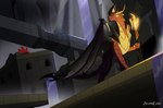 building claws crystal feral fire horn male multi_horn solo staff structure torch water waterfall wings zilonking activision mythology spyro_the_dragon malefor dragon mythological_creature mythological_scalie scalie 2024 absurd_res comic digital_media_(artwork) hi_res