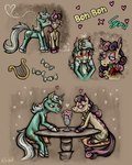 beverage cutie_mark dating digit_ring drinking drinking_straw duo female female/female female_focus feral flirting flower heart_symbol horn jewelry kissing_cheek plant ring romantic romantic_couple rose_(flower) smoothie wedding_ring deidad_dissitum friendship_is_magic hasbro my_little_pony mythology bonbon_(mlp) lyra_heartstrings_(mlp) earth_pony equid equine horse mammal mythological_creature mythological_equine pony unicorn 4:5 absurd_res hi_res