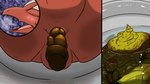 anthro anus blush butt cutaway feces feces_in_ass female pooping pooping_in_toilet red_body scatplay solo toilet toilet_pov thecapedmanlloyd nintendo pokemon teriyaki_(drachenfyr) avian bird blaziken generation_3_pokemon pokemon_(species) 16:9 hi_res widescreen