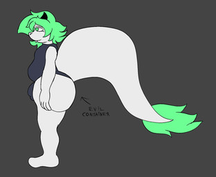 anthro big_butt bulge butt clothing detailed_bulge femboy leotard male side_view solo hornydragon2003 evil_container mythology dragon mythological_creature mythological_scalie scalie hi_res meme nonbinary_(lore)