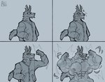 anthro armpit_hair big_muscles body_hair clothing flexing flexing_bicep flexing_both_biceps growth huge_muscles hyper hyper_muscles jacket male muscle_growth muscular solo tearing_clothing topwear torn_clothing supermattym8 epic_games fortnite andy_fangerson canid canine canis mammal wolf hi_res