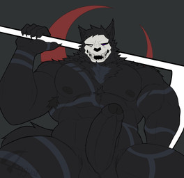 anthro balls barazoku biceps bone erection eyes_closed foreskin genitals humanoid_genitalia humanoid_penis male muscular muscular_male navel nipples nude pecs penis skull skull_head solo dogguni dogguni_(dogguni) skulldog_(species) hi_res