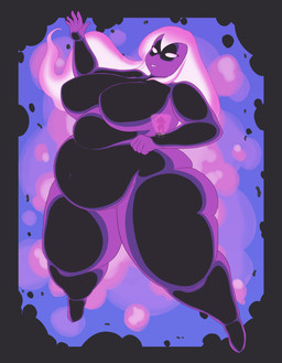 belly belly_overhang big_breasts biped black_body black_border border breasts curvy_figure empty_eyes featureless_breasts featureless_crotch female floating glowing glowing_hair hair huge_thighs love_handles navel nude omnitrix overweight overweight_female overweight_humanoid pink_hair pink_light pose simple_background smile solo thick_thighs white_eyes wide_hips princessofsmut ben_10 cartoon_network gwen_10 gwen_tennyson alien alien_humanoid anodite humanoid 2024 absurd_res alternate_version_at_source digital_drawing_(artwork) digital_media_(artwork) full-length_portrait hi_res portrait