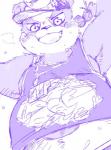 anthro belly blush clothing hat headgear headwear male overweight overweight_anthro overweight_male shirt solo topwear stnc5511 lifewonders tokyo_afterschool_summoners alp_(tas) bear giant_panda mammal 2019 hi_res