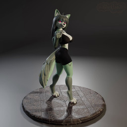 anthro black_hair bottomwear bra clothed clothing female hair nipples paws shorts solo tail underwear blacklya blacklya_(modeler) fan_character kairi canid canine canis domestic_dog hybrid mammal wolf 3d_(artwork) 3d_animation 3d_model_showcase animated digital_media_(artwork) hi_res huge_filesize short_playtime video